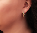 Стильные серебряные серьги с кристаллическими эфиопскими опалами Серебро 925