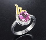 Чудесное серебряное кольцо с розовым топазом