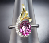 Чудесное серебряное кольцо с розовым топазом Серебро 925