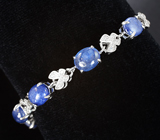 Прелестный серебряный браслет с синими сапфирами Серебро 925