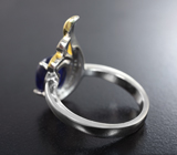 Чудесное серебряное кольцо с синим сапфиром Серебро 925