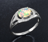 Изящное серебряное кольцо с кристаллическим эфиопским опалом Серебро 925