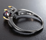 Серебряное кольцо с кристаллическим черным опалом Серебро 925