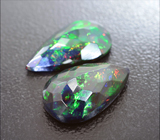 Пара ограненных черных опалов 5,13 карата 