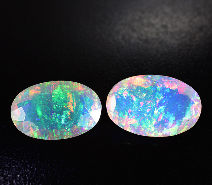 Пара ограненных эфиопских опалов 13,77 карата