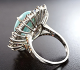 Серебряное кольцо с ларимаром 7,01 карата, разноцветными турмалинами и сапфирами бриллиантовой огранки Серебро 925