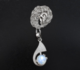Чудесный серебряный комплект с лунным камнем Серебро 925