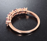 Изящное серебряное кольцо с розовыми турмалинами Серебро 925