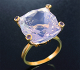 Высокое золотое кольцо с лавандовым 23,61 карата и фиолетовыми аметистами