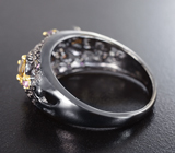Серебряное кольцо с цитринами и аметистами