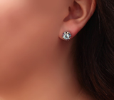 Серебряные пусеты с голубыми топазами и бирюзой Серебро 925