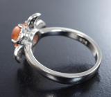 Симпатичное серебряное кольцо со спессартином «фанта» Серебро 925