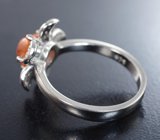 Симпатичное серебряное кольцо со спессартином «фанта»