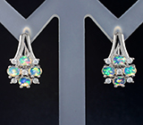 Серебряные серьги с кристаллическими эфиопскими опалами Серебро 925