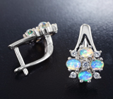 Серебряные серьги с кристаллическими эфиопскими опалами Серебро 925