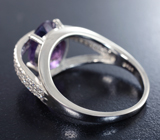 Оригинальное серебряное кольцо с аметистом