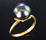 Золотое кольцо с цветной жемчужиной 7,32 карата! Титановый люстр Золото