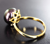 Золотое кольцо с цветной жемчужиной 7,32 карата! Титановый люстр Золото