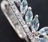 Элегантные серебряные серьги с голубыми топазами