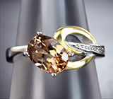 Романтичное серебряное кольцо с империал топазом Серебро 925