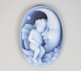 Камея из цельного полихромного агата 12,42 карата 