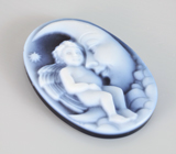 Камея из цельного полихромного агата 12,42 карата 