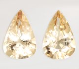 Пара редких гелиодоров с рутилом 23,9 карата 