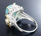 Серебряное кольцо с ларимаром и танзанитом