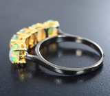 Серебряное кольцо с кристаллическими эфиопскими опалами