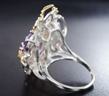 Серебряное кольцо с аметистами и кристаллическими эфиопскими опалами Серебро 925