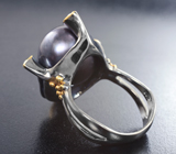 Серебряное кольцо с цветной жемчужиной барокко 39,43 карата и перидотами Серебро 925
