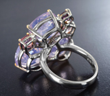 Серебряное кольцо с лавандовыми аметистами 19,11 карата и шпинелями Серебро 925