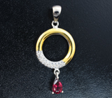 Оригинальный серебряный кулон с родолитом Серебро 925