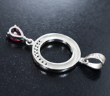 Оригинальный серебряный кулон с родолитом Серебро 925