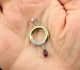 Оригинальный серебряный кулон с родолитом Серебро 925