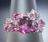 Романтичное серебряное кольцо с розовыми топазами Серебро 925