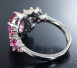 Романтичное серебряное кольцо с розовыми топазами Серебро 925