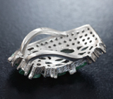 Стильный серебряный кулон с яркими изумрудами Серебро 925