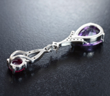 Изысканный серебряный кулон с аметистом и рубином Серебро 925