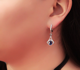 Серебряные серьги с насыщенно-синими сапфирами Серебро 925