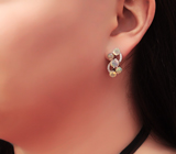 Превосходные серебряные серьги с ограненными эфиопскими опалами Серебро 925