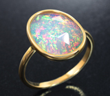 Золотое кольцо с эфиопским опалом авторской огранки 3,18 карата