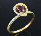 Кольцо с рубином 0,7 карата и бриллиантами
