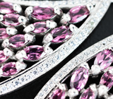 Эффектные серебряные серьги с родолитами Серебро 925