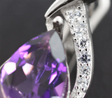 Элегантные серебряные серьги с уругвайскими аметистами Серебро 925