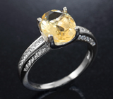 Замечательное серебряное кольцо с цитрином Серебро 925