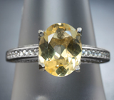 Замечательное серебряное кольцо с цитрином Серебро 925