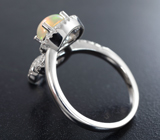 Оригинальное серебряное кольцо с кристаллическим эфиопским опалом Серебро 925