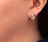 Симпатичные серебряные серьги с пренитом Серебро 925