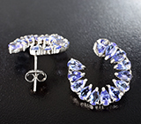 Впечатляющие серебряные серьги с танзанитами Серебро 925